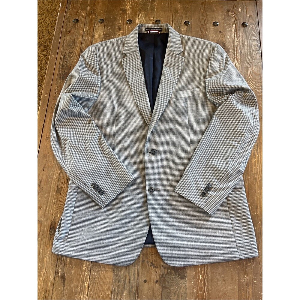 Tommy Hilfiger Mens Two Button Poly Blend Blazer Sport Coat Jacket Size 42R
